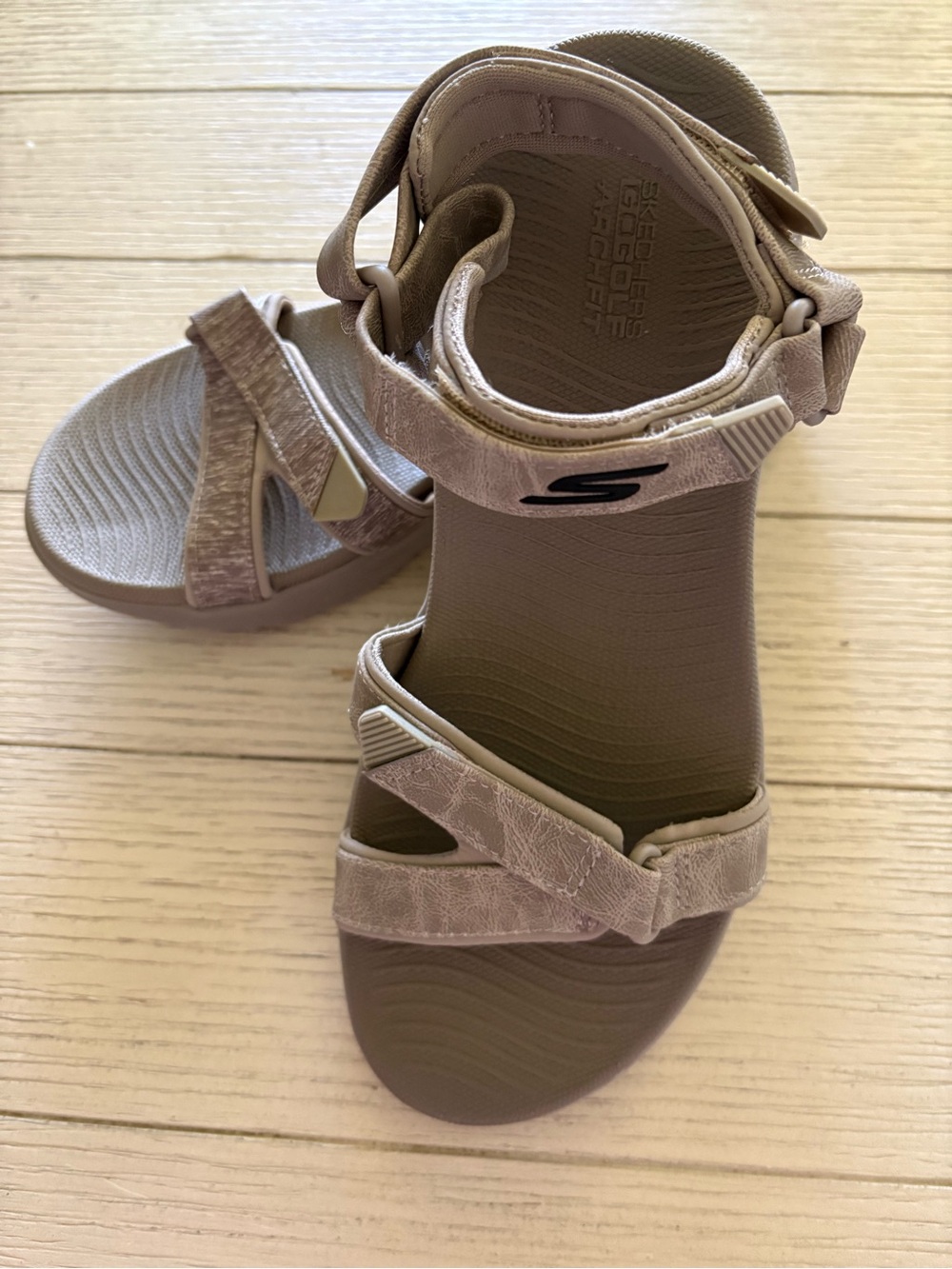 Skechers Women's Taupe/Beige Adjustable Strap Sandals